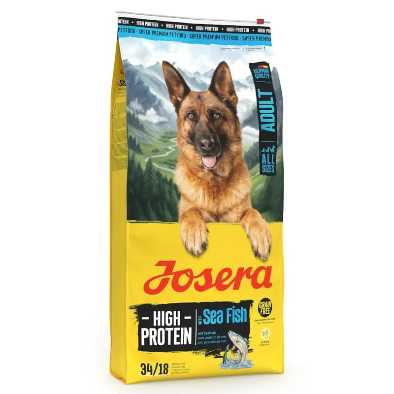 Josera High Protein Adult Sea Fish sausā suņu barība aktīviem suņiem bezgraudu 12.5 kg